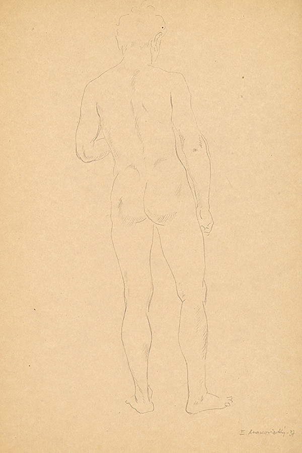 Emil Makovický – Mužský akt odzadu 