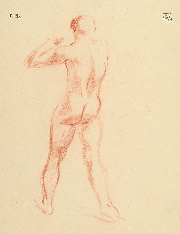Emil Makovický – Stojaci mužský akt odzadu 