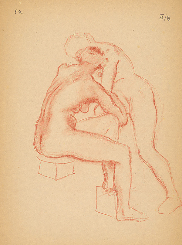 Emil Makovický – Dva ženské akty - sediaci a stojaci 