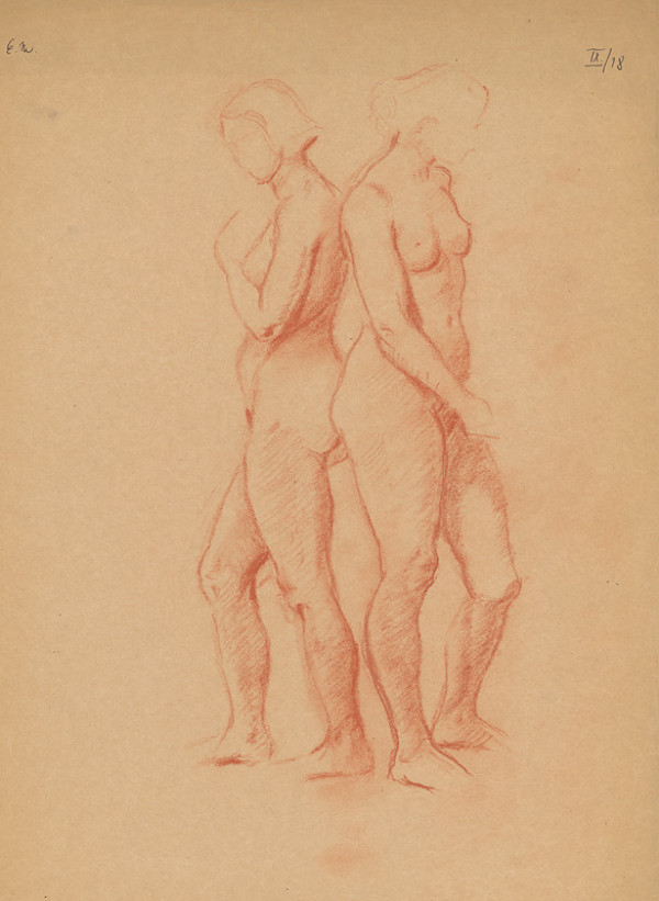 Emil Makovický – Dva ženské akty chrbtom k sebe 