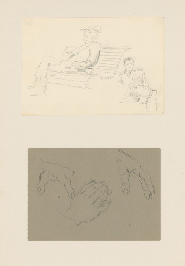 Emil Makovický – Štúdia sediaceho muža a štúdia rúk 