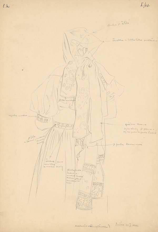 Emil Makovický – Žena v kroji odzadu 