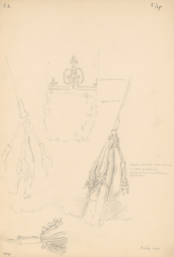 Emil Makovický – Štúdia detailov bošáckeho kroja 