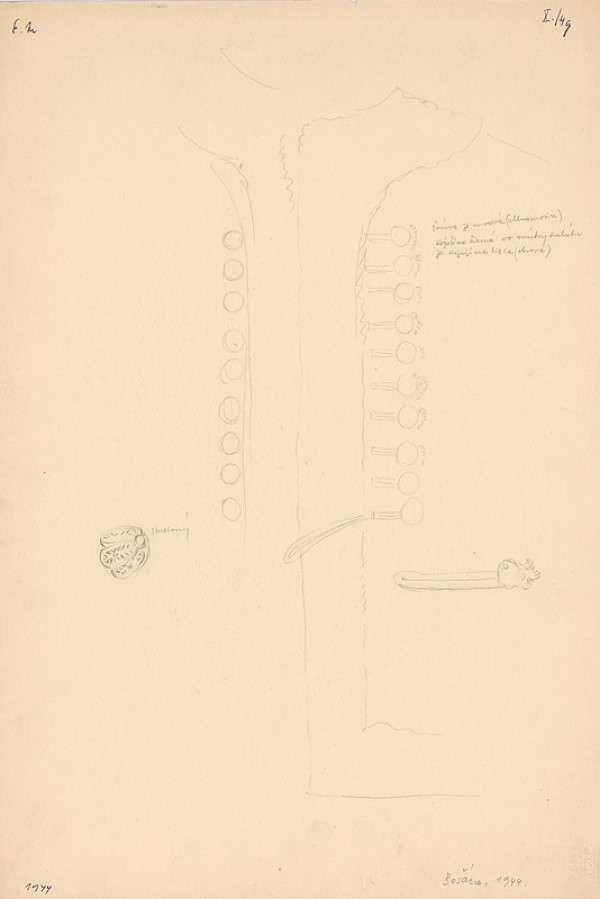 Emil Makovický – Štúdia detailov bošáckeho kroja II. 