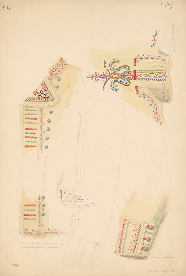 Emil Makovický – Detail výšiviek bošáckeho kroja 