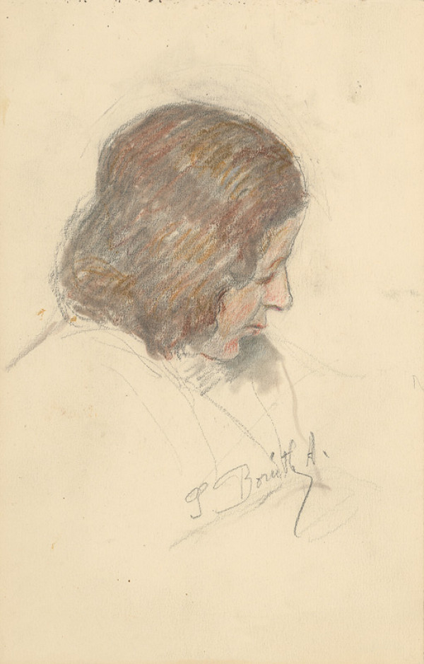 Andor Borúth – Štúdia profilu hlavy ženy 