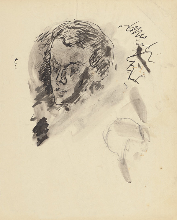 Andor Borúth – Skica mužskej hlavy 