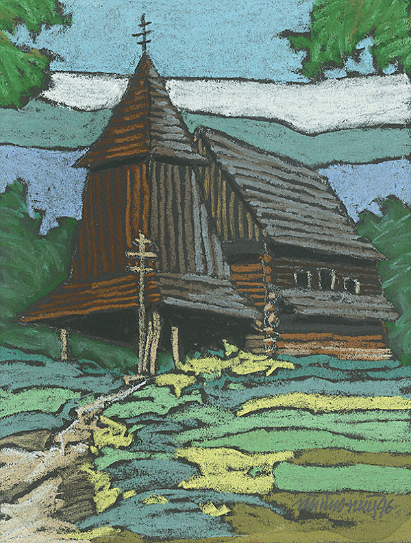 Ján Šimo-Svrček – Drevený kostolík Brežany 