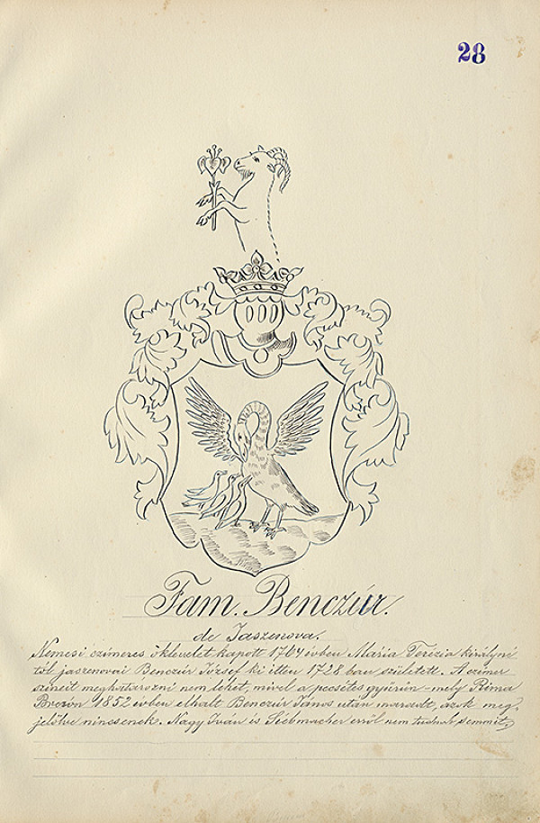 Adolf Medzihradský – Erb rodiny Bencúrovej 