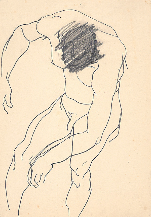 Jaroslav Kubička – Ležiaci mužský akt 