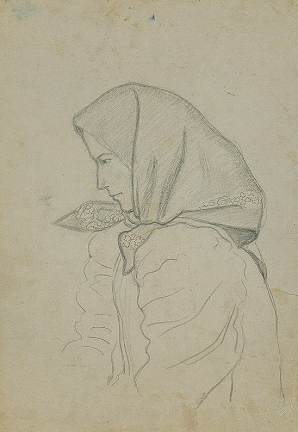 Arnold Peter Weisz-Kubínčan – Dievča v šatke-profil 