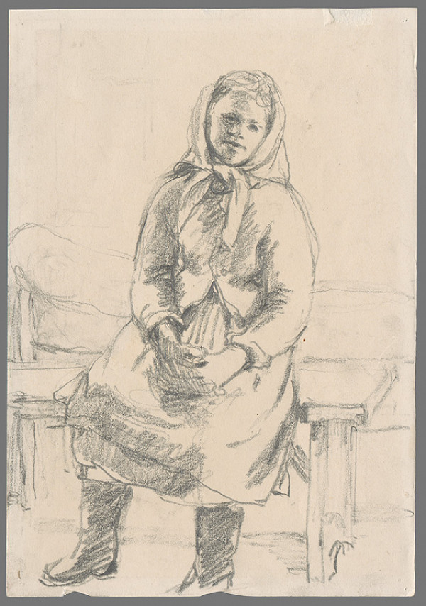 Ignác Kolčák – Dievča sediace na lavičke 