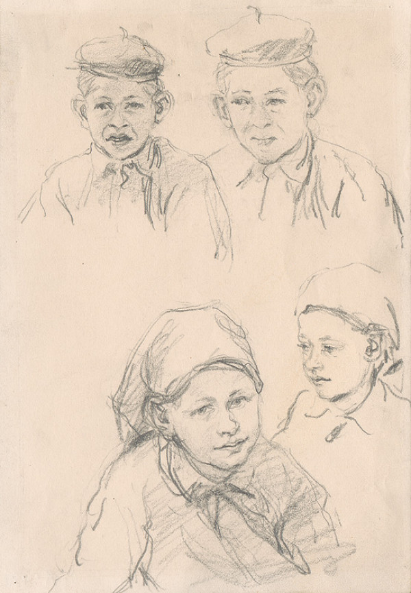 Ignác Kolčák – Štúdie hláv detí 