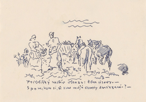 Martin Benka – Štúdia na motív zberu úrody 