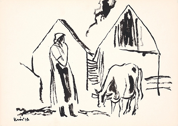 Fero Kráľ – Oravské Veselé - 3.deň. Kresba z Oravy XLVI. 