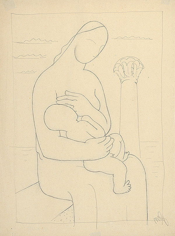 Mikuláš Galanda – Matka s korintským stĺpom v pozadí 