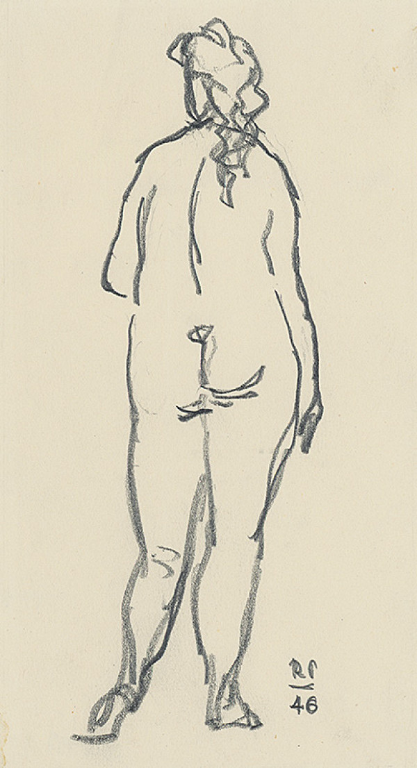 Rudolf Pribiš – Ženský akt odzadu 