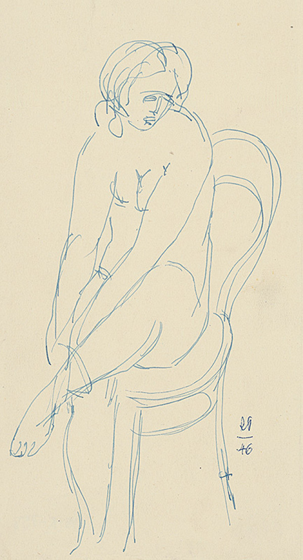 Rudolf Pribiš – Sediaci ženský akt 