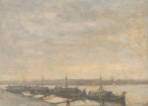 Ladislav Mednyánszky – Vlečné člny na Dunaji 