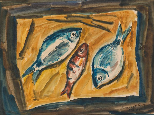 Ernest Zmeták – Zátišie s rybami 