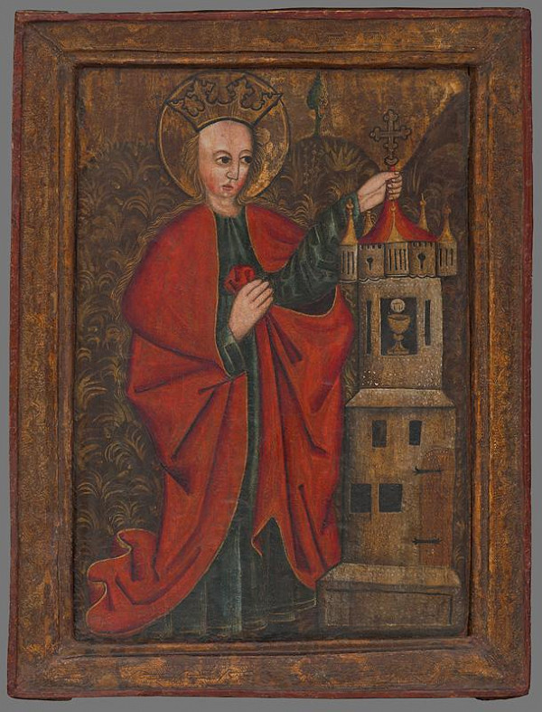 Slovenský maliar z 2. polovice 15. storočia – Svätá Barbora 