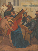 Neznámy slovenský maliar, Josef Führich – 5. zastavenie Krížovej cesty: Šimon Cyrenejský pomáha Ježišovi niesť kríž 