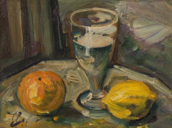 František Studený – Zátišie s pohárom 