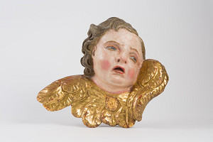 Slovenský rezbár z 2. polovice 18. storočia – Hlava anjela s krídelkami 