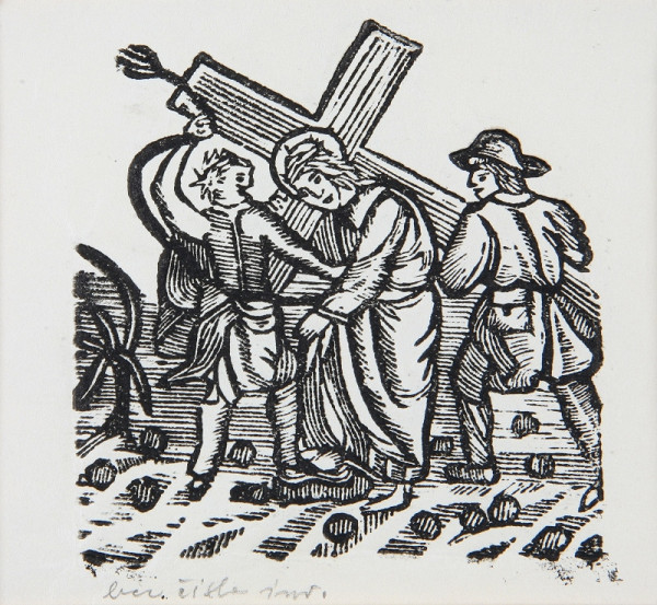 Neznámy autor – Kristus a Šimon Cyrenejský - V. zastavenie krížovej cesty 