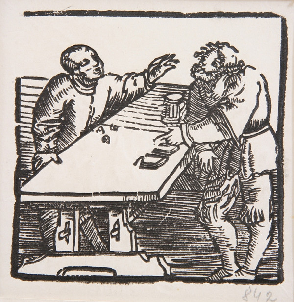 Neznámy autor – Muži pri stole 