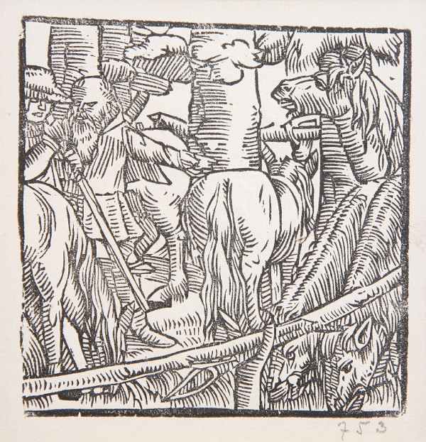 Neznámy autor – Muži pri koňoch 