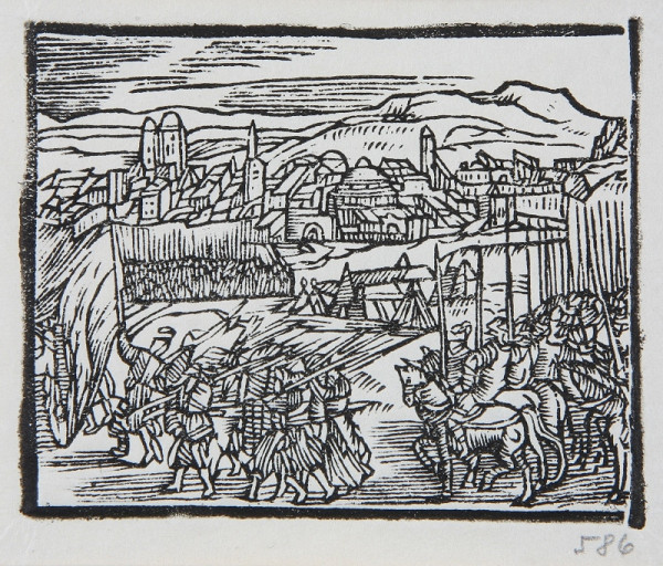 Neznámy autor – Vojsko pred hradbami mesta 