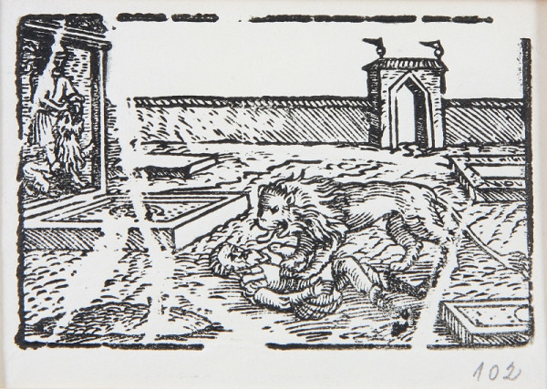 Neznámy autor – Muž napadnutý levom 