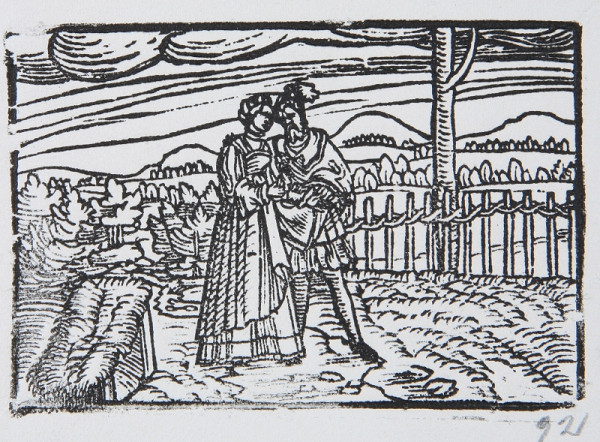 Neznámy autor – Pán a pani - Ilustrácia fabule "O frajírce a o mládenci 