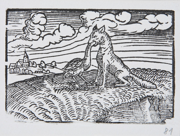 Neznámy autor – Vlk a volavka 