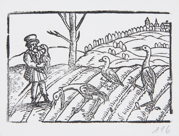 Neznámy autor – Muž s vtákmi chytenými do ôk 