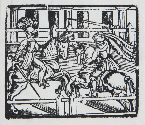 Neznámy autor – Boj rytierov na koňoch s mečmi 