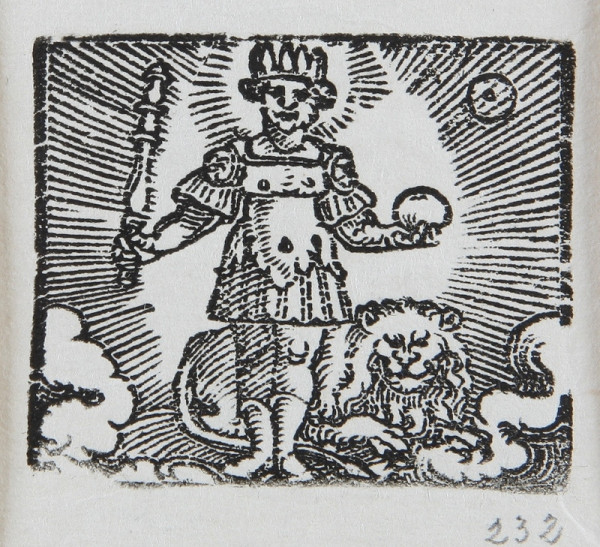 Neznámy autor – Alegória Slnka, so znamením Leva - Ilustrácia kalendára 