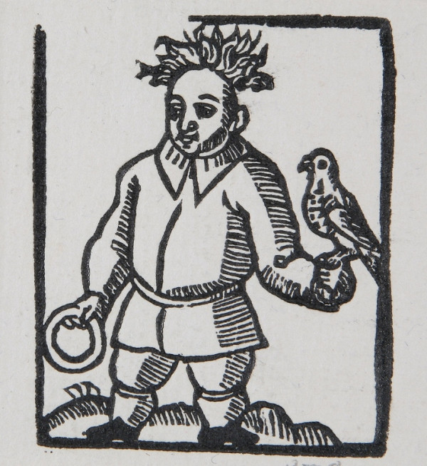 Neznámy autor – Muž s vtákom a obručou 