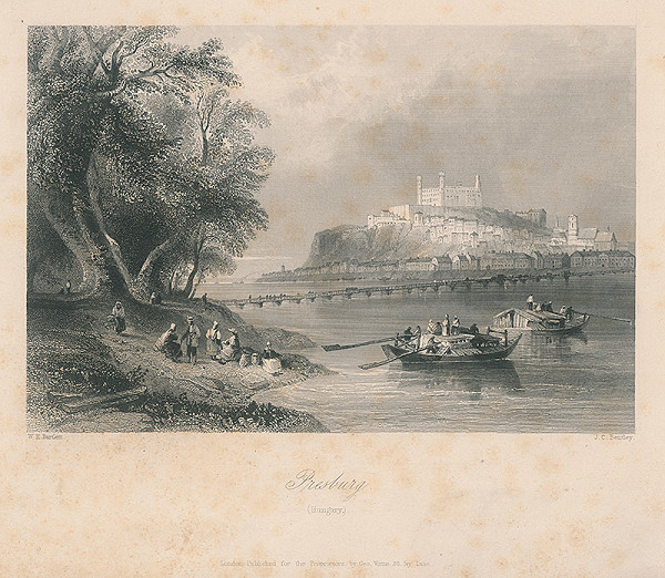 Joseph Clayton Bentley, William Henry Bartlett – Pohľad na bratislavský hrad 