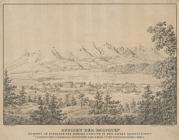 Josef Trentsensky, S. Miller – Pohľad na Tatry