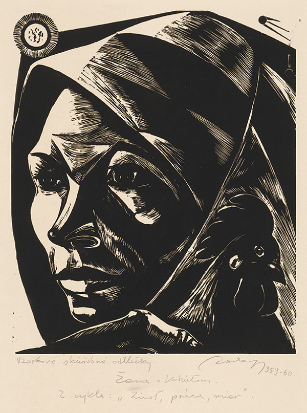 Július Szabó – Žena s kohútom 