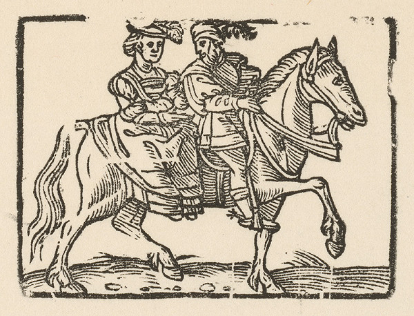 Nemecký grafik z 1. polovice 16. storočia – Šľachtický pár na love 