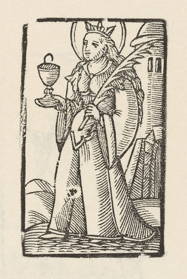 Moravský grafik zo začiatku 17. storočia – Sv. Barbora 