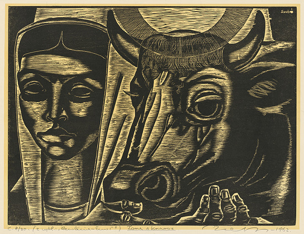 Július Szabó – Žena s kravou 