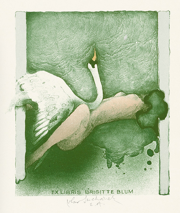 Vladimír Suchánek – Ex libris Brigitte Blum Léda s labuťou 