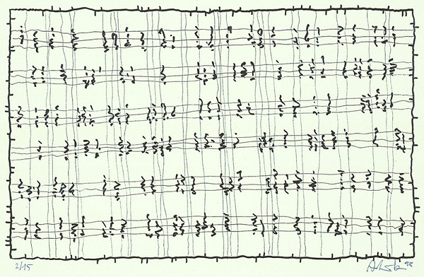Milan Adamčiak – Grafický list z cyklu Partitúry 