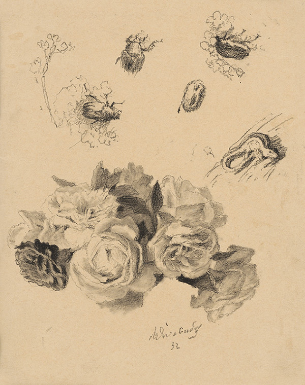 Max Švabinský – Ruže a zlatohlávky 