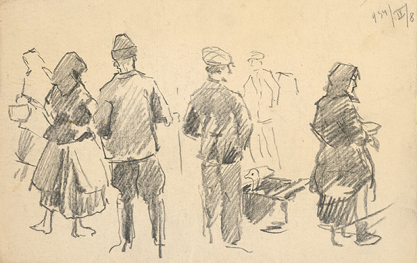 František Gyurkovits – Náčrt z trhu - trh hydiny 