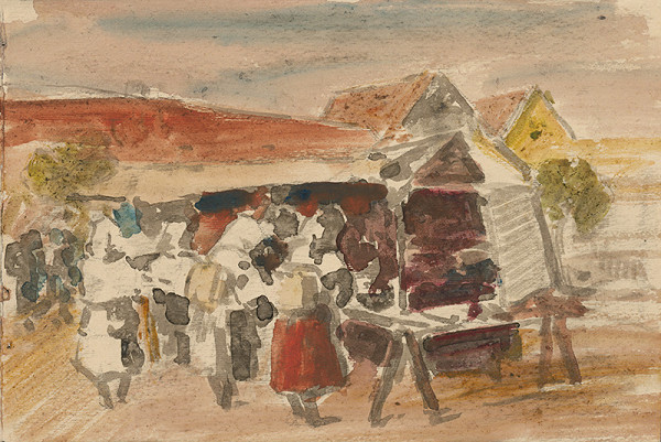 František Gyurkovits – Ženy pri stánku 